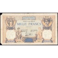 F 38-45 - 11/04/1940 - 1000 francs - Cérès et Mercure mod. - Série M.9317 - Etat : AB