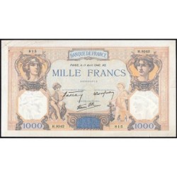 F 38-45 - 11/04/1940 - 1000 francs - Cérès et Mercure mod. - Série H.9342 - Etat : TTB