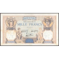 F 38-46 - 18/04/1940 - 1000 francs - Cérès et Mercure mod. - Série C.9447 - Etat : TTB-