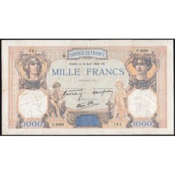 F 38-46 - 18/04/1940 - 1000 francs - Cérès et Mercure mod. - Série V.9569 - Etat : TB