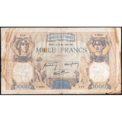 F 38-47 - 23/05/1940 - 1000 francs - Cérès et Mercure mod. - Série P.9629 - Etat : B