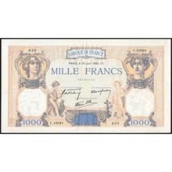 F 38-49 - 20/06/1940 - 1000 francs - Cérès et Mercure mod. - Série C.10091 - Etat : TTB