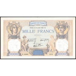 F 38-50 - 18/07/1940 - 1000 francs - Cérès et Mercure mod. - Série N.10295 - Etat : TTB