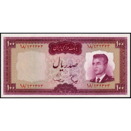 Iran - Pick 80 - 100 rials - Série 18 - 1966 - Etat : NEUF