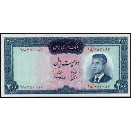 Iran - Pick 81 - 200 rials - Série 18 - 1965 - Etat : SPL