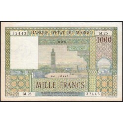 Maroc - Pick 47_2 - 1'000 francs - Série M.25 - 15/11/1956 - Etat : TTB+