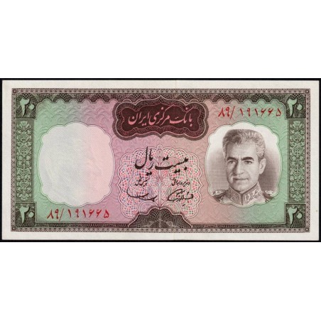 Iran - Pick 84 - 20 rials - Série 89 - 1969 - Etat : pr.NEUF
