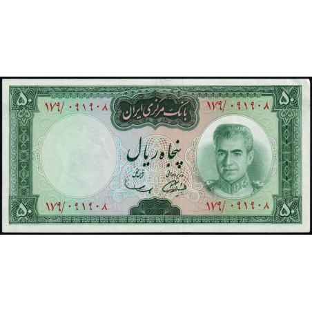 Iran - Pick 85a - 50 rials - Série 179 - 1969 - Etat : SPL+