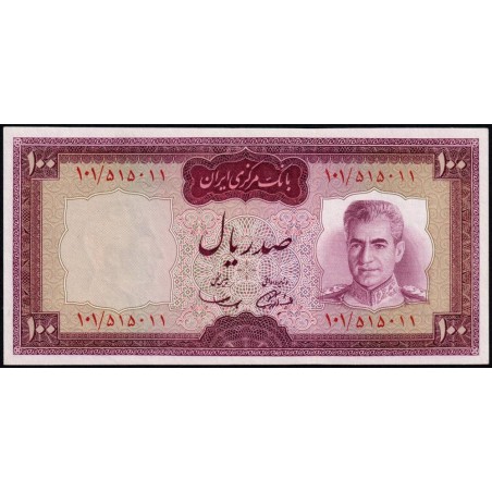 Iran - Pick 86a - 100 rials - Série 101 - 1969 - Etat : NEUF