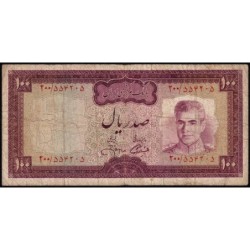 Iran - Pick 91c - 100 rials - Série 200 - 1971 - Etat : B+