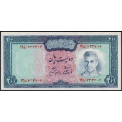 Iran - Pick 92c - 200 rials - Série 128 - 1971 - Etat : SPL