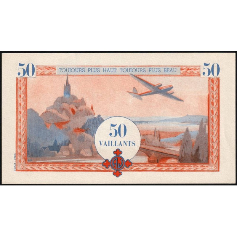 Billet de 50 vaillants - 4ème série - Type A - 1938/1943 - Etat : pr.NEUF