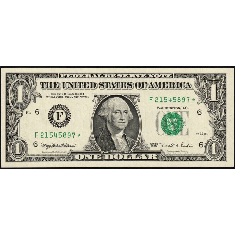 Etats Unis - Pick 496a_2r (remplacement) - 1 dollar - Série F * - 1995 - Atlanta - Etat : NEUF