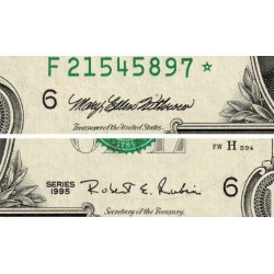 Etats Unis - Pick 496a_2r (remplacement) - 1 dollar - Série F * - 1995 - Atlanta - Etat : NEUF
