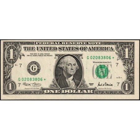 Etats Unis - Pick 509_2r (remplacement) - 1 dollar - Série G * - 2001 - Chicago - Etat : SPL+