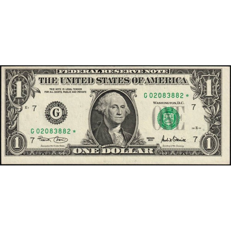 Etats Unis - Pick 509_2r (remplacement) - 1 dollar - Série G * - 2001 - Chicago - Etat : pr.NEUF