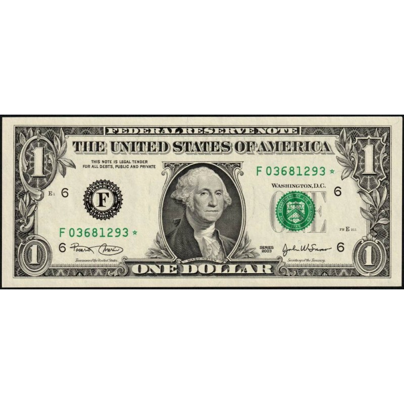 Etats Unis - Pick 515a_2r (remplacement) - 1 dollar - Série F * - 2003 - Atlanta - Etat : NEUF