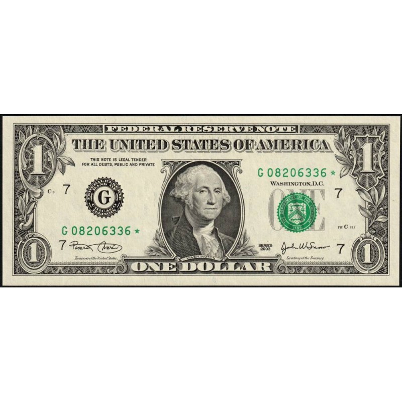 Etats Unis - Pick 515a_2r (remplacement) - 1 dollar - Série G * - 2003 - Chicago - Etat : NEUF