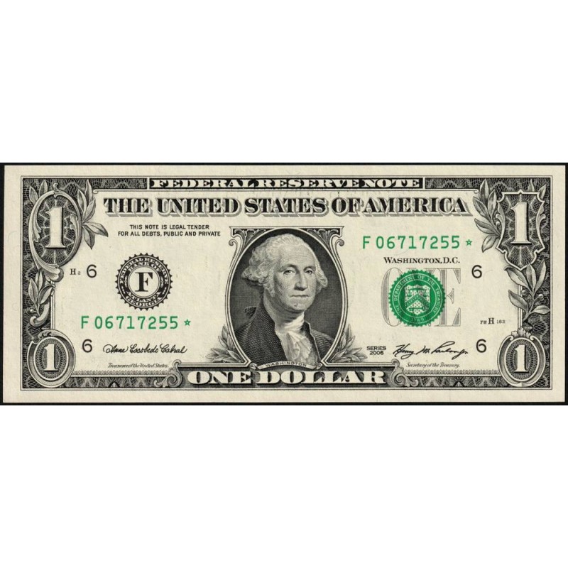 Etats Unis - Pick 523a_2r (remplacement) - 1 dollar - Série F * - 2006 - Atlanta - Etat : NEUF