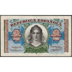 Espagne - Pick 95 - 2 pesetas - 1938 - Série A - Etat : SPL+