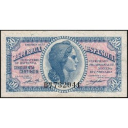 Espagne - Pick 93 - 50 centimos - 1937 - Série A - Etat : NEUF