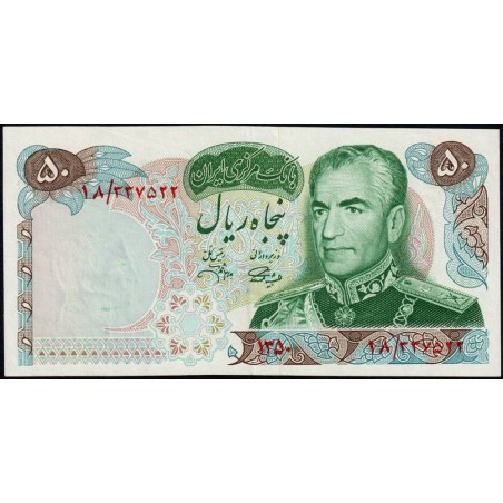 Iran - Pick 97b - 50 rials - Série 18 - 1972 - Commémoratif - Etat : TTB+