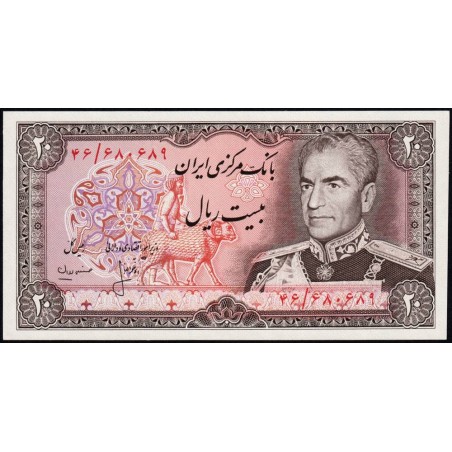 Iran - Pick 100a_2 - 20 rials - Série 46 - 1974 - Etat : NEUF