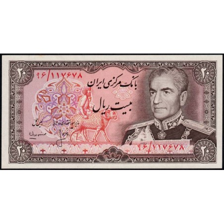 Iran - Pick 100a_2 - 20 rials - Série 96 - 1974 - Etat : NEUF