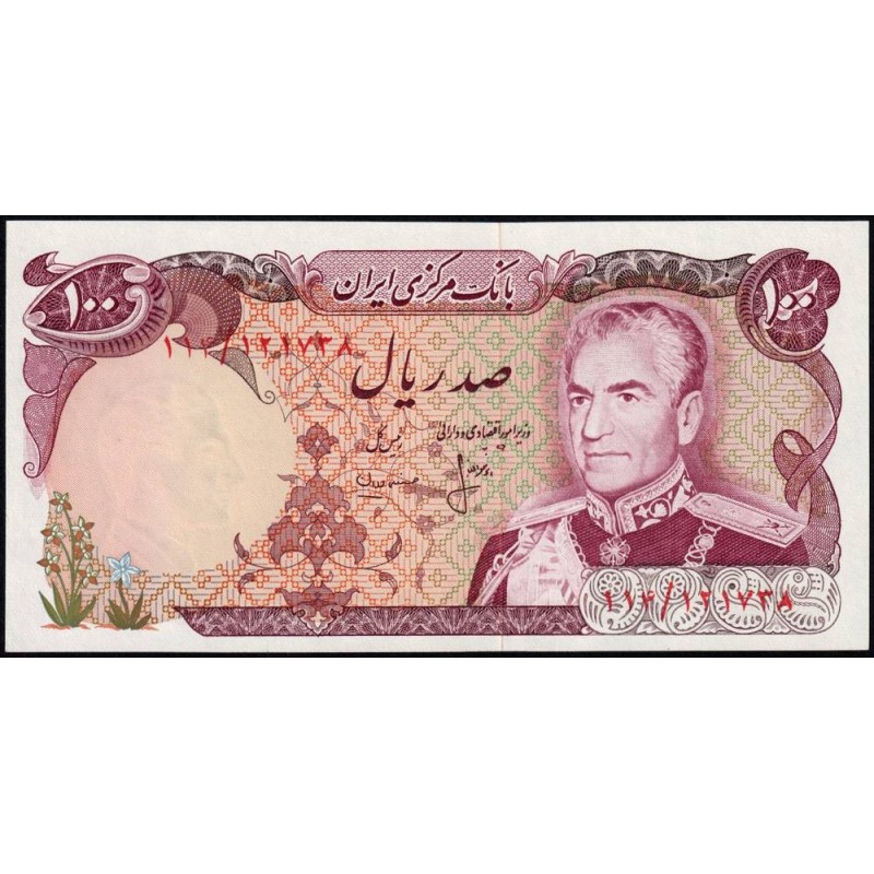 Iran - Pick 102b - 100 rials - Série 114 - 1976 - Etat : NEUF