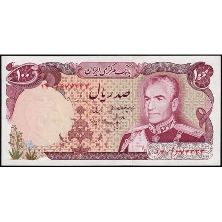 Iran - Pick 102b - 100 rials - Série 140 - 1976 - Etat : SPL+
