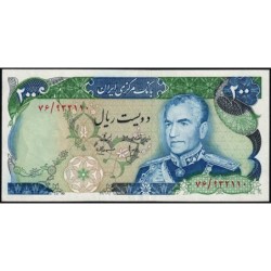 Iran - Pick 103b - 200 rials - Série 78 - 1975 - Etat : SPL