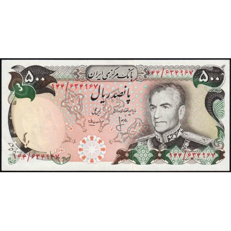 Iran - Pick 104b - 500 rials - Série 144 - 1975 - Etat : NEUF