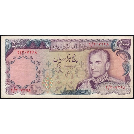 Iran - Pick 106a - 5'000 rials - Série 9 - 1974 - Etat : TTB