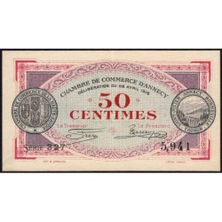 Annecy - Pirot 10-7 - 50 centimes - Série 327 - 26/04/1916 - Etat : SPL