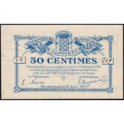 Annonay - Pirot 11-7 - 50 centimes - Série 70 - 31/08/1914 - Etat : SUP+