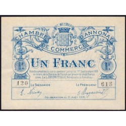 Annonay - Pirot 11-8 - 1 franc - Série 120 - 31/08/1914 - Etat : SUP+