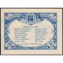Annonay - Pirot 11-8 - 1 franc - Série 120 - 31/08/1914 - Etat : SUP+