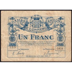 Annonay - Pirot 11-8 - 1 franc - Série 139 - 31/08/1914 - Etat : TB-