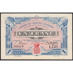 Annonay - Pirot 11-12 - 1 franc - Série 3 - 22/02/1917 - Etat : NEUF