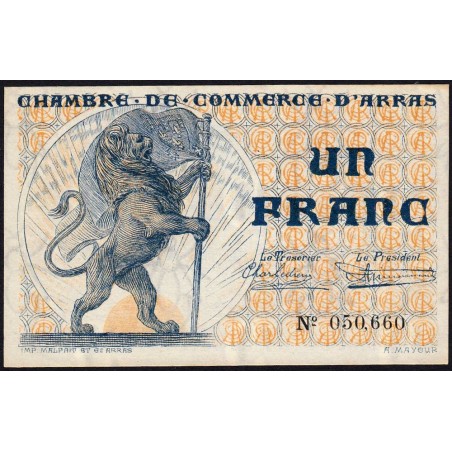 Arras - Pirot 13-5 - 1 franc - Sans date - Etat : pr.NEUF