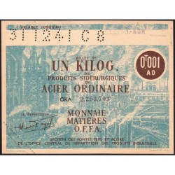 1 kg acier ordinaire - 31/12/1941 - C 8 - Non endossé - Série OJA - Etat : SPL