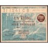 1 kg acier ordinaire - 31/12/1941 - C 8 - Non endossé - Série OJA - Etat : SPL