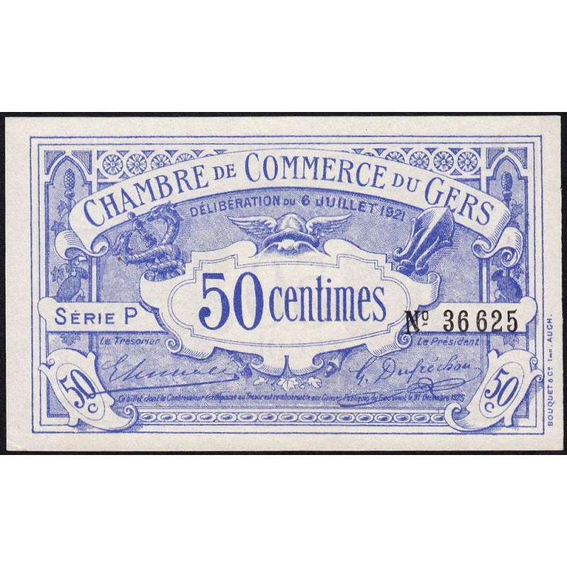 Auch (Gers) - Pirot 15-27 - 50 centimes - Série P - 06/07/1921 - Etat : SPL+