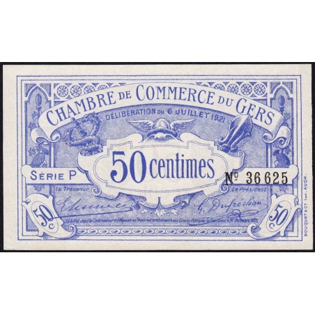 Auch (Gers) - Pirot 15-27 - 50 centimes - Série P - 06/07/1921 - Etat : SPL+