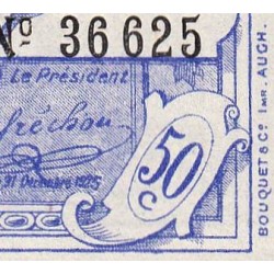 Auch (Gers) - Pirot 15-27 - 50 centimes - Série P - 06/07/1921 - Etat : SPL+