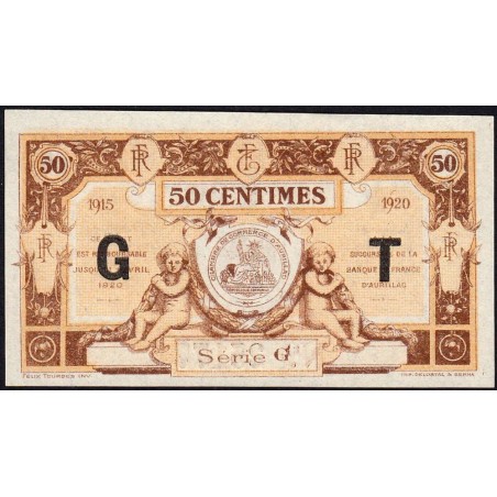 Aurillac (Cantal) - Pirot 16-9 - 50 centimes - Série G - 1915 - Etat : NEUF