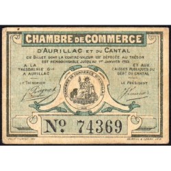 Aurillac (Cantal) - Pirot 16-11 - 25 centimes - Série H - 1917 - Etat : SUP