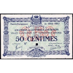 Avignon - Pirot non répertorié - 50 centimes - 11/08/1915 (1917) - Spécimen - Etat : SPL+