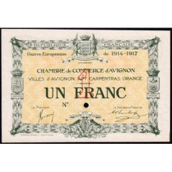 Avignon - Pirot 18-20 - 1 franc - 11/08/1915 (1917) - Spécimen -  Etat : NEUF