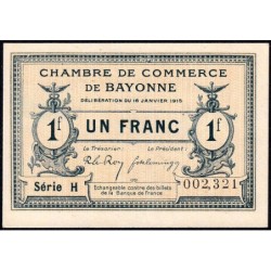 Bayonne - Pirot 21-9a - 1 franc - Série H - 16/01/1915 - Etat : NEUF